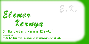 elemer kernya business card